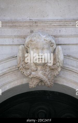 Statue des Engels, Kirche von St. Blaise in Dubrovnik Stockfoto