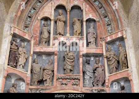 Südportal der Kirche des Hl. Markus, Zagreb, Kroatien. Stockfoto