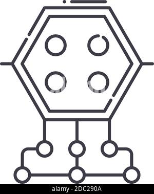 Content-Management-Symbol, lineare isolierte Illustration, dünne Linie Vektor, Web-Design-Zeichen, Umriss Konzept Symbol mit editierbarer Kontur auf weiß Stock Vektor