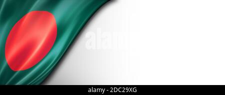 Bangladesh Flagge isoliert auf weiß. Horizontales Panorama-Banner. Stockfoto