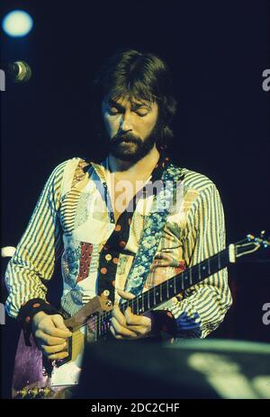 Eric Clapton im Konzert bei Hammersmith Odeon am 4. Dezember 1974 Stockfoto