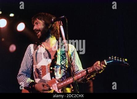 Eric Clapton im Konzert bei Hammersmith Odeon am 4. Dezember 1974 Stockfoto