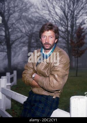 Eric Clapton vor seinem Konzert im Edinburgh Playhouse 27 Februar 1985 Stockfoto