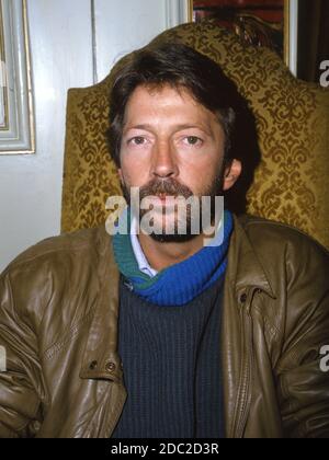 Eric Clapton vor seinem Konzert im Edinburgh Playhouse 27 Februar 1985 Stockfoto