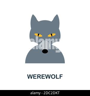 Werwolf-Symbol. Einfaches Element aus der halloween Kollektion. Creative Werewolf Icon für Webdesign, Vorlagen, Infografiken und vieles mehr Stock Vektor