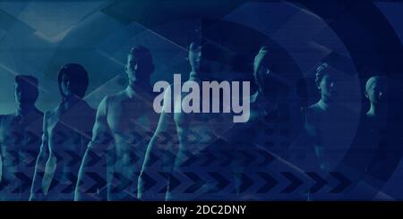 Business Wettbewerb und Gedeihen in einem wettbewerbsorientierten Umfeld Stockfoto