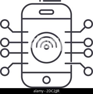 Verbindungstechnik Symbol, lineare isolierte Illustration, dünne Linie Vektor, Web-Design-Zeichen, Kontur Konzept Symbol mit editierbaren Strich auf weiß Stock Vektor