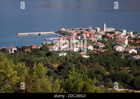 Vinjerac, einer kleinen Küstenstadt an der Adria in Kroatien Stockfoto