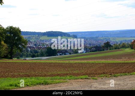 Blick auf die Stadt althengstett im Stadtteil Calw Stockfoto