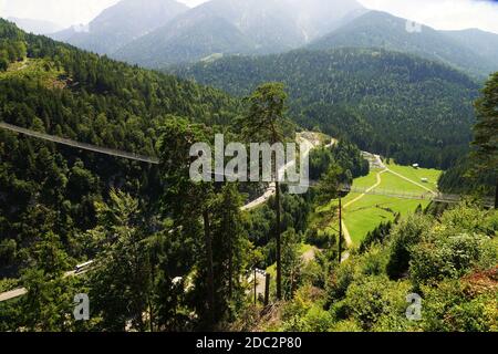 Hängebrücke Highline 179 in Reutte Österreich Stockfoto