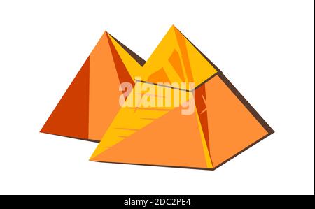 Ägyptische Pyramide aus goldenen Sandblöcken, Grab des pharao, Cartoon-Vektor-Illustration Stock Vektor