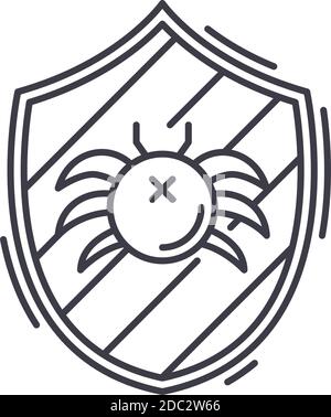Computer Bug Concept Icon, lineare isolierte Illustration, dünne Linie Vektor, Web-Design-Zeichen, Kontur Konzept Symbol mit editierbaren Strich auf weiß Stock Vektor