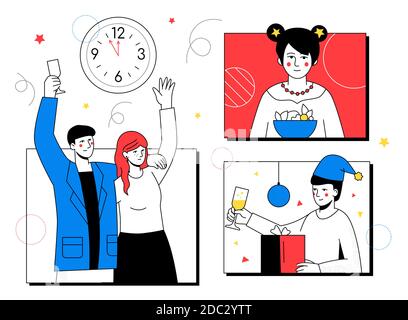 Frohes neues Jahr 2021 - flache Design Stil Illustration Stock Vektor