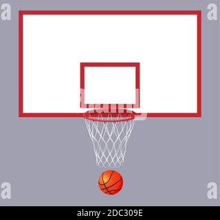 Realistischer Basketball Korb und Ball. Vektorgrafik Stock Vektor