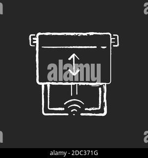 Fensterläden Sensor Kreide weißes Symbol auf schwarzem Hintergrund Stock Vektor