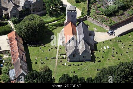 Luftaufnahme der St Laurence C of E Church, Church of England Church, Appleton, in der Nähe von Abingdon, Oxfordshire Stockfoto