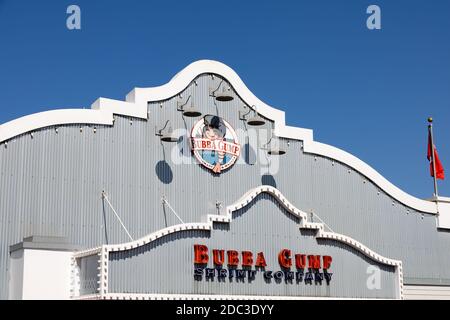 Bubba Gump Shrimp Company Shack, Santa Monica Pier, California, Vereinigte Staaten von Amerika Stockfoto