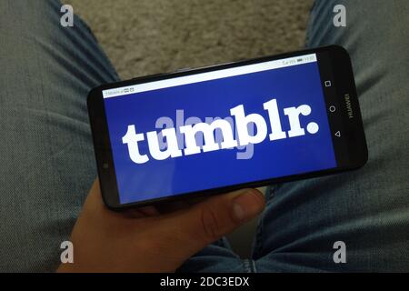 KONSKIE, POLEN - 29. Juni 2019: Tumblr-Logo auf dem Handy angezeigt Stockfoto