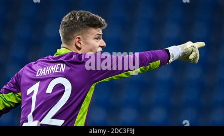 Braunschweig, Deutschland. 12. Nov, 2020. Goalwart Finn Dahmen (Deutschland). GES/Fußball/Europameisterschaft Qualifikation: Deutschland U21 - Wales U21, 11/17/2020 Fußball/Fußball: Euro Qualifier Under 21: Deutschland gegen Wales, Braunschweig, 17. November 2020 Quelle: dpa/Alamy Live News Stockfoto