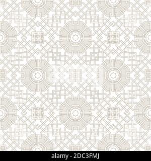 Verworrenes modernes Muster, basierend auf traditionellen orientalischen Mustern. Nahtloser Vektorhintergrund. Zwei Farben - einfach zu färben. Stock Vektor