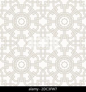 Verworrenes modernes Muster, basierend auf traditionellen orientalischen Mustern. Nahtloser Vektorhintergrund. Zwei Farben - einfach zu färben. Stock Vektor