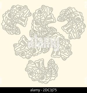 Abstraktes Ornamentmuster aus schwarzen und weißen Doodle-Elementen Stock Vektor