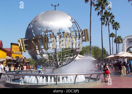 Nahaufnahme der Universal Studios Hollywood in Los Angeles. USA. Stockfoto