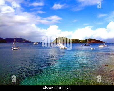 Die Bucht von 'Terre-de-Haut' an der 'Iles des Saintes', Guadeloupe Stockfoto