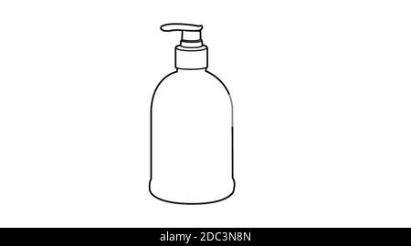 Vector Isolierte Hand Sanitizer Hydroalkoholische Gelflasche Symbol Stock Vektor
