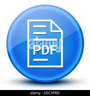 PDF-Dokument Seite Augapfel glänzend blau Runde Taste abstrakte Abbildung Stockfoto