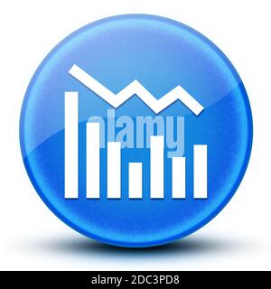 Statistik unten Augapfel glänzend blau Runde Taste abstrakte Abbildung Stockfoto