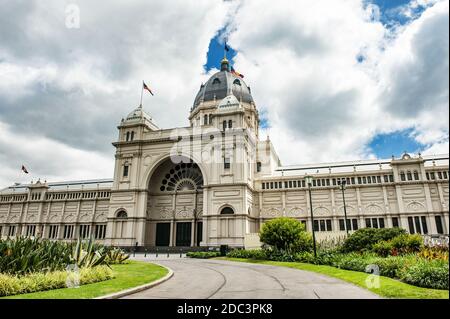 Historisches Royal Exhibition Building in der Nähe von Carlton Gardens in Melbourne, Victoria, Australien. Stockfoto