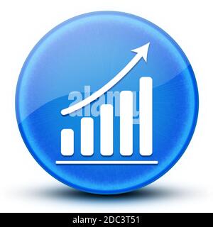 Statistik nach oben Augapfel glänzend blau Runde Taste abstrakte Abbildung Stockfoto