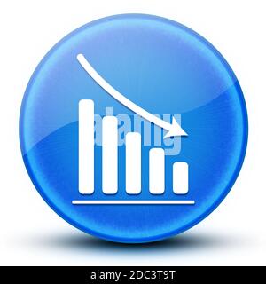 Statistik unten Augapfel glänzend blau Runde Taste abstrakte Abbildung Stockfoto