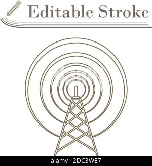 Symbol Für Radioantenne. Bearbeitbare Kontur Einfaches Design. Vektorgrafik. Stock Vektor