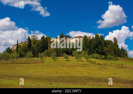 Das historische mittelalterliche Dorf Murlo, Provinz Siena, Toskana, Italien Stockfoto