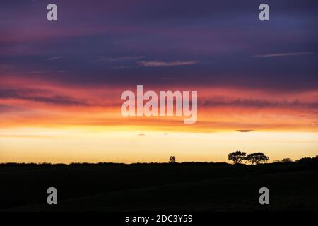 Sonnenuntergang in Irthington, Cumbria UK Stockfoto