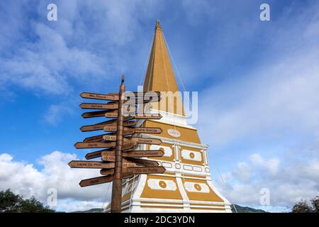 Obelisk Denkmal für König Dom Pedro IV Angra do Heroismo Terceira Insel Die Azoren Portugal Stockfoto