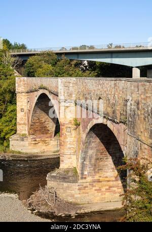 Das Leaderfoot Viadukt über dem Fluss Tweed Ravenswood bei Melrose Scottish Grenzen Schottland GB GB Europa Stockfoto