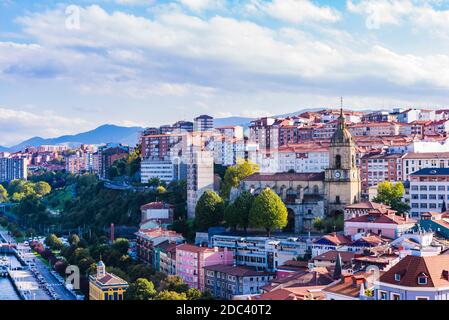 Portugalete von Vizcaya Brücke nach Süden. Portugalete, Biskaya, Baskenland, Spanien, Europa Stockfoto