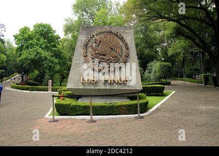 Präsidentenresidenz Los Pinos im Park von Chapultepec in Mexiko-Stadt. Stockfoto