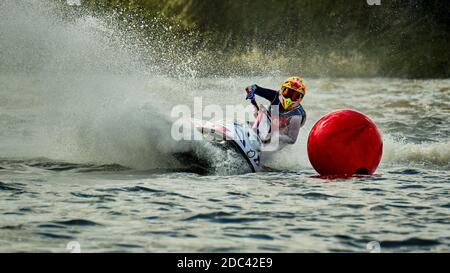 Jet Ski's im Kingsbury Water Park, Warwickshire, Großbritannien Stockfoto