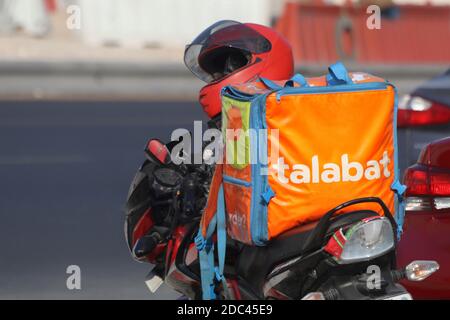 Ein Online-Lebensmittel-Delivery-Fahrrad in Doha Katar Stockfoto