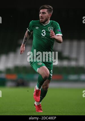 Ryan Manning aus der Republik Irland während des Spiels der UEFA Nations League im Aviva Stadium in Dublin. Stockfoto