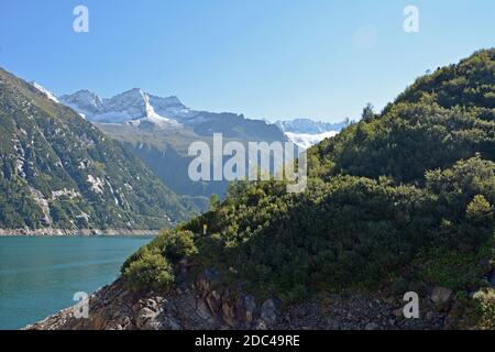 Zillergründl Stausee in den Zillertaler Alpen Stockfoto