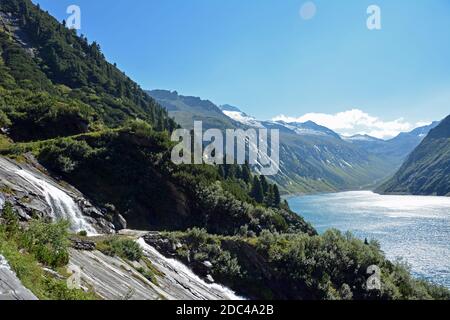 Zillergründl Stausee in den Zillertaler Alpen Stockfoto
