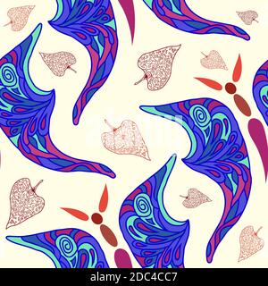 Nahtloses Muster mit handgezeichneter Schmetterling. Für Drucke und Textilien. Stock Vektor