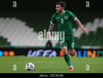 Ryan Manning aus der Republik Irland während des Spiels der UEFA Nations League im Aviva Stadium in Dublin. Stockfoto