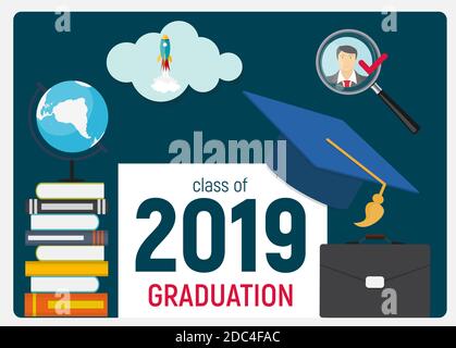 Klasse der 2019 Graduuarion Ausbildung Hintergrund. Abbildung Stockfoto