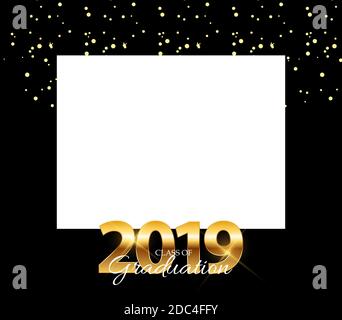 Klasse von 2019 Grades Design Elements leerer Rahmen mit Bildungshintergrund. Abbildung Stockfoto